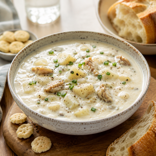 Clam Chowder (Boston Chowda Co) — lifestyle serving suggestion