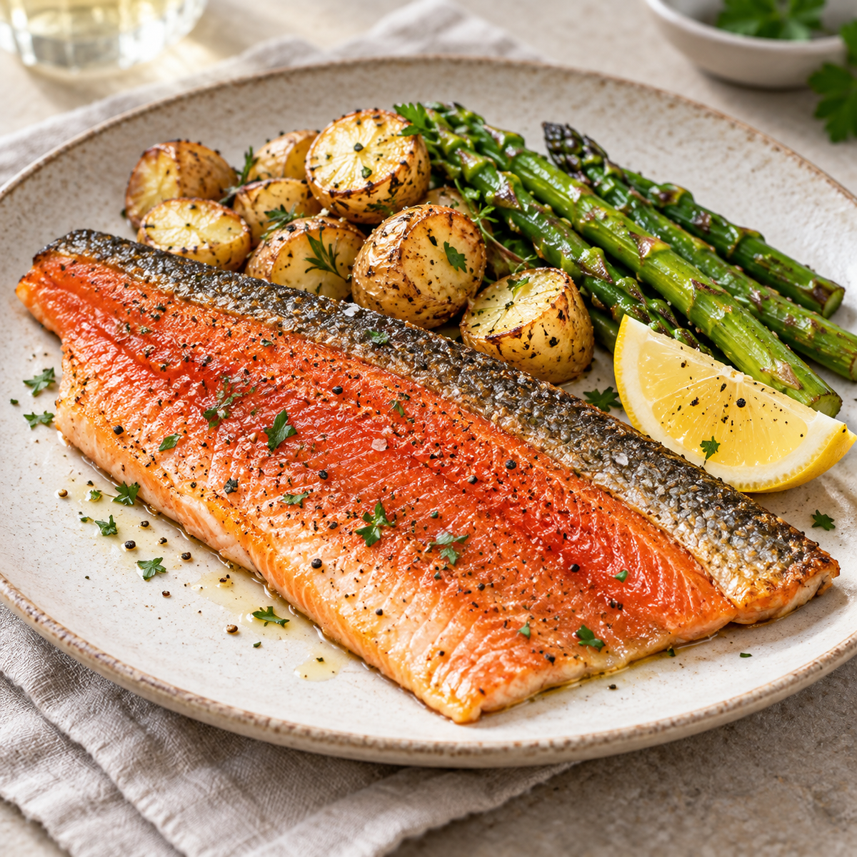 Ruby Red Rainbow Trout Fillets — serving suggestion