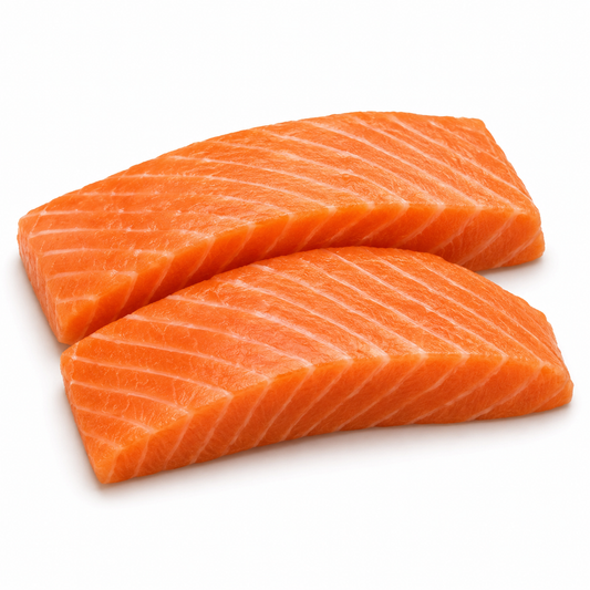 Faroe Island Salmon Portions (Sashimi-grade) — product on a white background