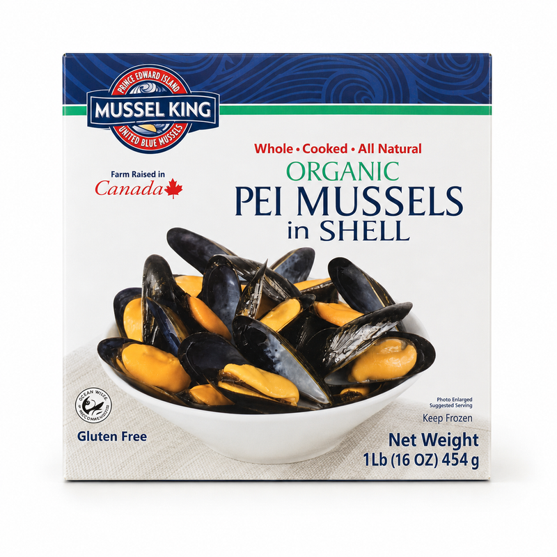 ORGANIC PEI MUSSELS (1 LB.) — product on a white background