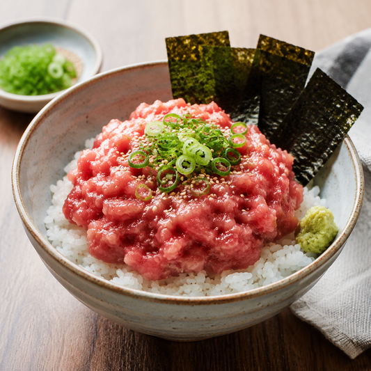 Bluefin Tuna Scrapings (Nakaochi) — lifestyle serving suggestion