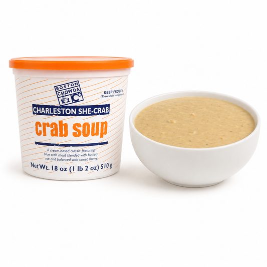 Charleston She-Crab Soup (Boston Chowda Co) — product on a white background