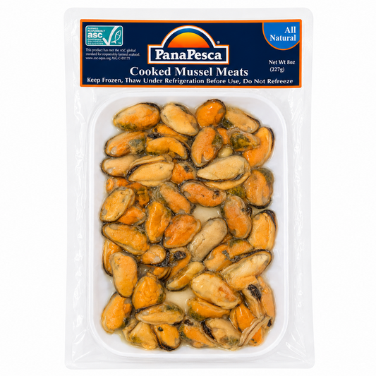 Cooked Mussel Meat 8 oz. — product on a white background