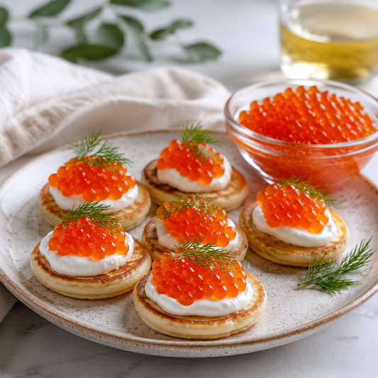 Great Lakes Salmon Caviar — lifestyle serving suggestion