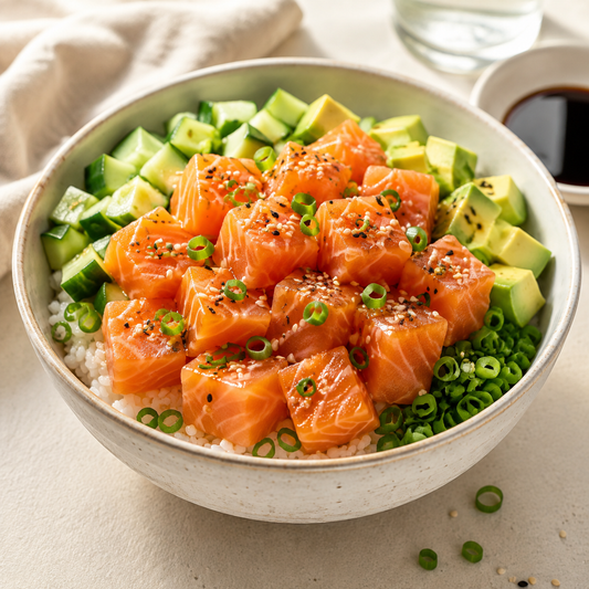 Poke Cube Salmon (1 lb.) — lifestyle serving suggestion