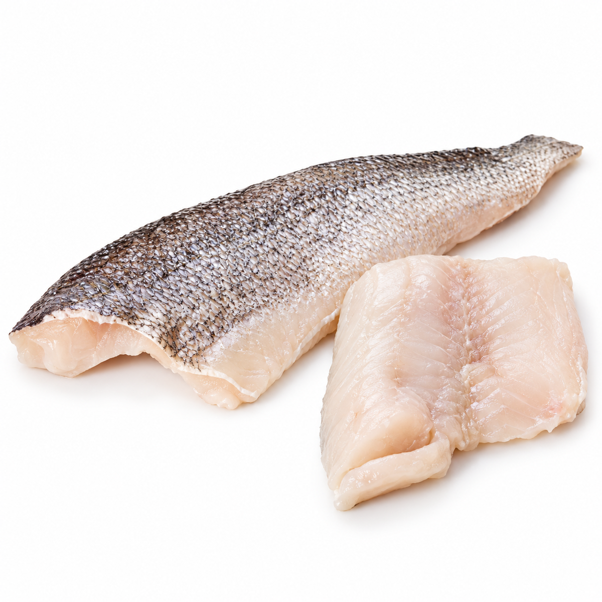 white perch fillets — product on white