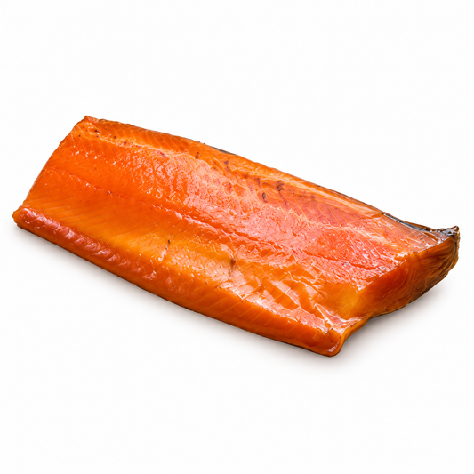 wood smoked trout — product on white background