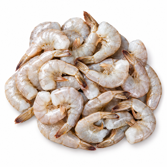 xl ez peel white shrimp 31 40 — product on white background