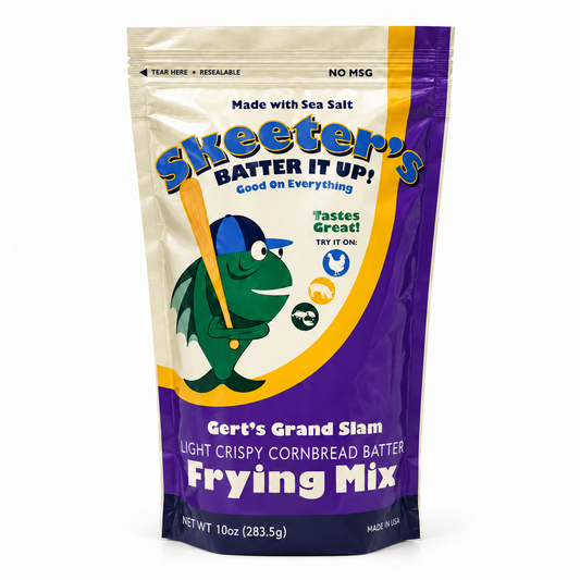 Skeeter's Fry (Gert's) frying mix package on white background